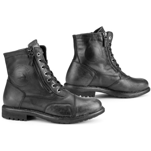 Falco Motorradstiefel AVIATOR Leder wasserdicht High-Tex CE Doppelreißverschluss D3O