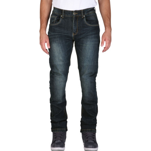 Modeka Motorradjeans GLENN II 2 Aramid Denim Stretch Hose mit CE A inklusive Knieprotektoren