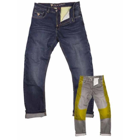 Modeka Motorradjeans GLENN Denim Aramid Stretch mit höhenverstellbaren Knieprotektoren