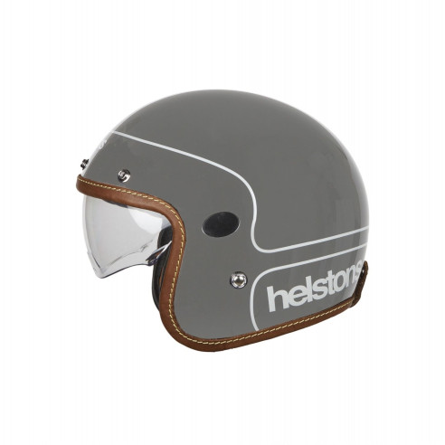 Helstons Jethelm CORPORATE Carbon-Fiberglas Helmschale mit Sonnenblende und Leder-Innenausstattung