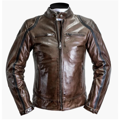 Helstons Motorradjacke MODELO LEDER mit Thermoweste und CE Protektoren