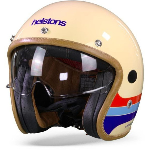 Helstons Jethelm MORA Carbon Fiberglas mit perforierter Leder-Innenausstattung