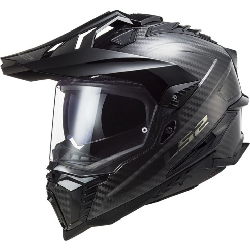 LS2 Endurohelm MX701 C Explorer Carbon mit Doppel-D Verschluss Sonnenblende und Max Vision Pinlock