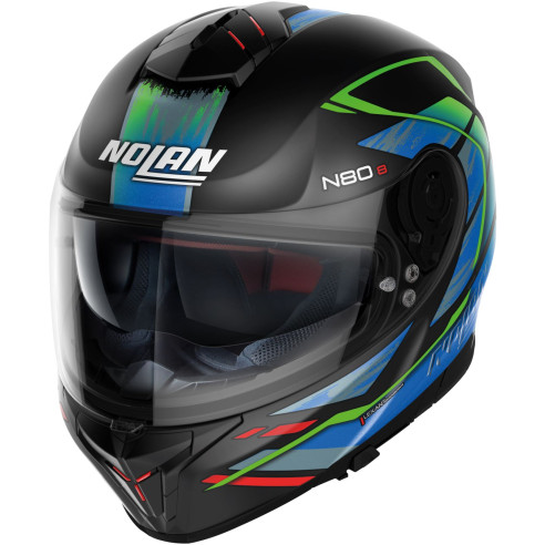 Nolan Integralhelm N80-8 Thunderbolt mit Ultra-Wide Visier Pinlock Sonnenblende ECE 22.06