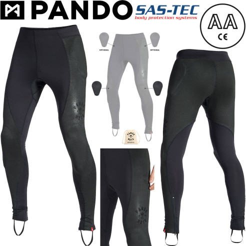 Pando Moto Motorrad-Leggings SKIN UH 02 Unisex mit Bi-Stretch-Gewebe CE A UHMWPE Spandex mit SAS-TEC Protektoren