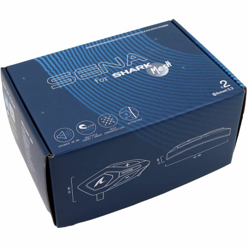 Senawave Headset MESH für Shark ECE 22.06 Helme bis 24 Mitglieder 1600 Meter