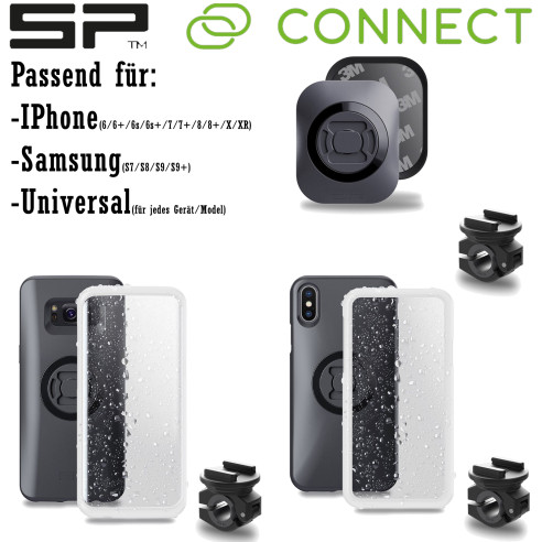 SP Connect MIRROR BUNDLE Motorrad-Handyhalterung am Spiegel für Samsung iPhone und Universal