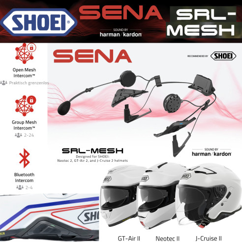 Shoei Headset SRL-MESH für Helme Neotec II GT-Air II J-Cruise II Sound by Harman Kardon Kommunikation