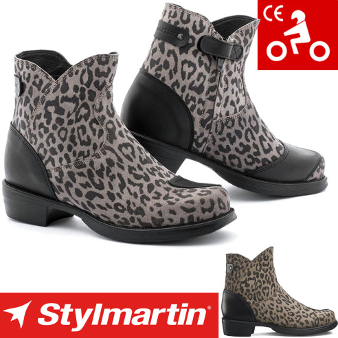 Stylmartin Motorradstiefel PEARL LEO WP Damen Leopardenmuster wasserdicht CE