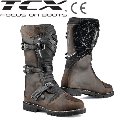 TCX Motorradstiefel DRIFTER WP Leder CE wasserdicht OrthoLite Fußbett