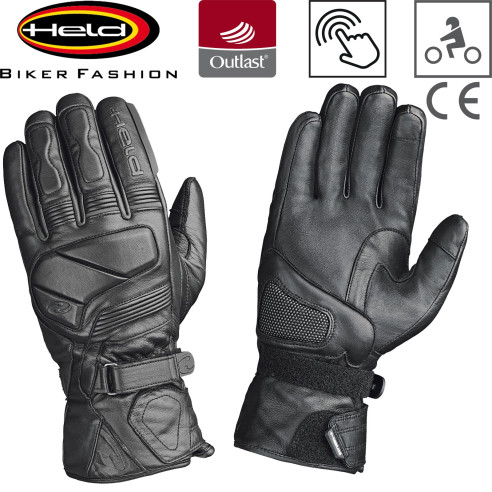 Held Motorradhandschuhe TRAVEL 6.0 TEX wasserdicht Leder Hipora-Membrane Outlast-Futter mit CE