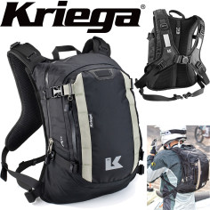 Kriega Motorrad Rucksack R15 trinkwasserkompatibel leicht mit Hüftgurt und Quadloc-Gurt-System 15 Liter