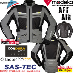 Modeka 3in1 Motorradjacke AFT AIR mit extrem guter Belüftung Sympatex-Membrane und SAS-TEC Protektoren inkl. Steppjacke