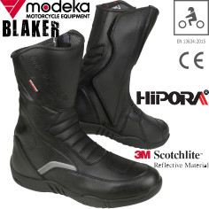 Modeka Motorradstiefel BLAKER Hipora wasserdicht reflektierend mit Verstärkungen und CE