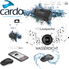 Cardo Motorrad-Headset SPIRIT HD Bluetooth 5.2 Breitband-Intercom wasserdicht FM-Radio