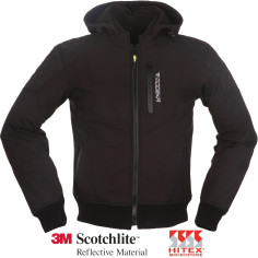 Modeka Motorrad-Softshell Jacke CLARKE mit abnehmbarem Hoodie Thermoweste und Protektoren