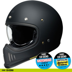 Shoei Retro-Integralhelm EX-ZERO mit Fiberglas Helmschale und Doppel-D Verschluss