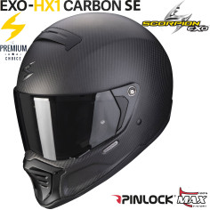 Scorpion Integralhelm EXO-HX1 CARBON SE Premium Street-Fight-Helm mit Max Vision Pinlock und Sonnenblende