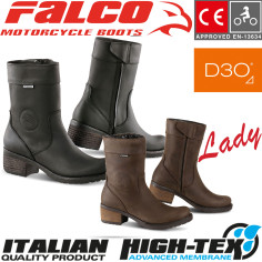 Falco Damen Motorradstiefel AYDA 2 Leder wasserdicht mit D3O Knöchelprotektoren und CE-Zertifizierung