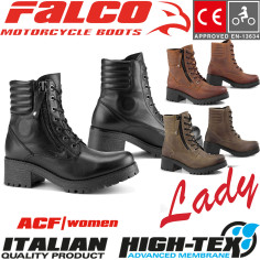 Falco Damen Motorradstiefel MISTY Leder wasserdicht mit High-Tex Membrane CE und Protektoren