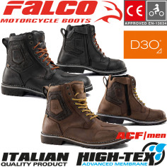 Falco Motorradstiefel RANGER 2 wasserdicht Leder Goodyear-Sohle CE mit D3O Protektoren
