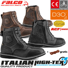 Falco Motorradstiefel RANGER wasserdicht mit D3O Protektoren und CE-Zertifizierung inkl. extra Schnürsenkel