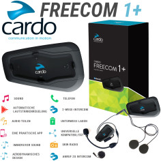 Cardo Headset FREECOM 1+ Motorrad-Kommunikation mit Fahrer-zu-Sozius Intercom und UKW Radio