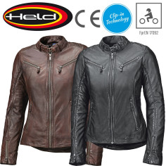 Held Damen Lederjacke SABIRA mit CE Clip-In-Technologie Satin-Futter und SAS-TEC Protektoren