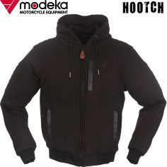 Modeka Motorrad-Hoodie HOOTCH leger Blouson-Fit mit Lederpaspeln und Aramid