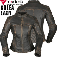 Modeka Lederjacke KALEA LADY für Damen im Retro-Look mit Steppungen Belüftung und Protektoren