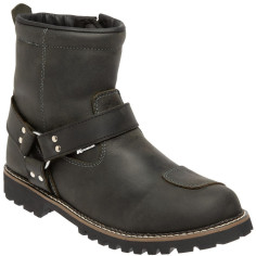 Kochmann Motorradstiefel ARIZONA mattes Leder kurz mit Ring und Nieten wasserdicht Hipora Membrane