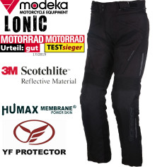 Modeka 3in1 Motorradhose LONIC wasserdicht Humax mit Thermofutter Hosenträgern und  Protektoren