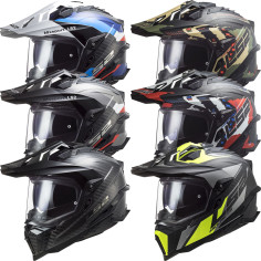 LS2 Endurohelm MX701 C Explorer Carbon mit Doppel-D Verschluss Sonnenblende und Max Vision Pinlock