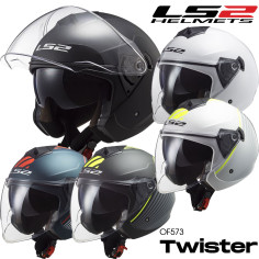 LS2 Jethelm OF573 TWISTER II mit Sonnenblende und langem Visier