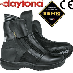 Daytona Gore-Tex Motorradstiefel MAX SPORTS GTX wasserdicht CE mit 6 cm höhrem Stand und Fersen Reflektor