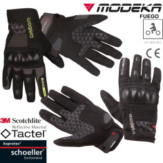 Modeka Motorradhandschuhe FUEGO Sport Amara Tactel 3M reflektierend Keprotec Verstärkungen CE