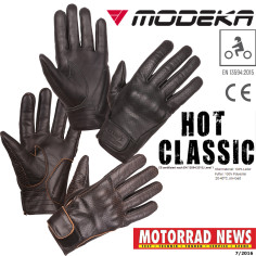 Modeka Retro Motorradhandschuhe HOT CLASSIC Urban Leder perforiert mit CE-Zertifizierung
