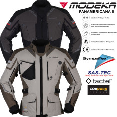 Modeka Motorradjacke PANAMERICANA II 2 Sympatex Cordura Tactel CE AA mit SAS-TEC Voll-Protektoren