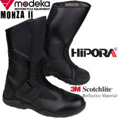 Modeka Motorradstiefel MONZA 2 II Leder wasserdicht Hipora 3M Klettverschluss CE