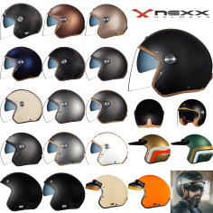 Nexx Retro-Jethelm X.G20 Fiberglas Carbon mit Doppel-D Verschluss ECE 22.06