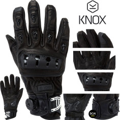 Knox Motorradhandschuhe ORSA MK II Leder CE mit Protektoren perforiert Sommer kurze Stulpe