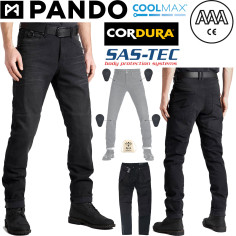 Pando Moto Motorradjeans BOSS DYN 01 für Herren CE AAA Slim-Fit Cordura UHMWPE CoolMax mit SAS-TEC Protektoren