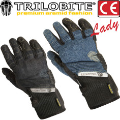 Trilobite Motorradhandschuhe PARADO Damen Leder CE Denim Stretch Aramid