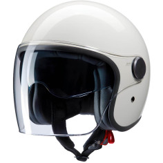 Redbike RB-862 Jethelm altweiß ECE 22.06 Fiberglas mit langem Visier und Sonnenblende