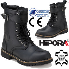 Kochmann Motorradstiefel RIDER Leder-Schnürstiefel wasserdicht mit Hipora und CE