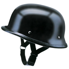 Redbike Halbschalen-Helm RK-300 ohne ECE schwarz matt Fiberglas Classic Retro