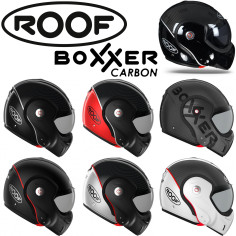 Roof Überklapphelm BoXXer CARBON mit 50% getöntem Antifog-Visier und Doppel-Zulassung als Jet und Integral