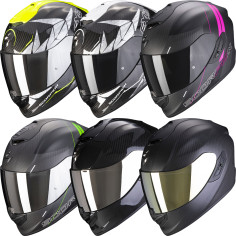 Scorpion Integralhelm EXO-1400 CARBON AIR Sonnenblende Max Vision Pinlock AirFit Wangenpolster + gratis Visier