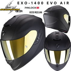 Scorpion Integralhelm EXO-1400 EVO AIR mit AirFit System ECE 22.06 Sonnenblende und MaxVision Pinlock