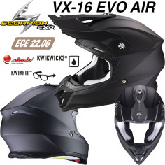 Scorpion Crosshelm VX-16 EVO AIR Offroad mit ECE 22.06 Doppel-D Verschluss und AirFit System